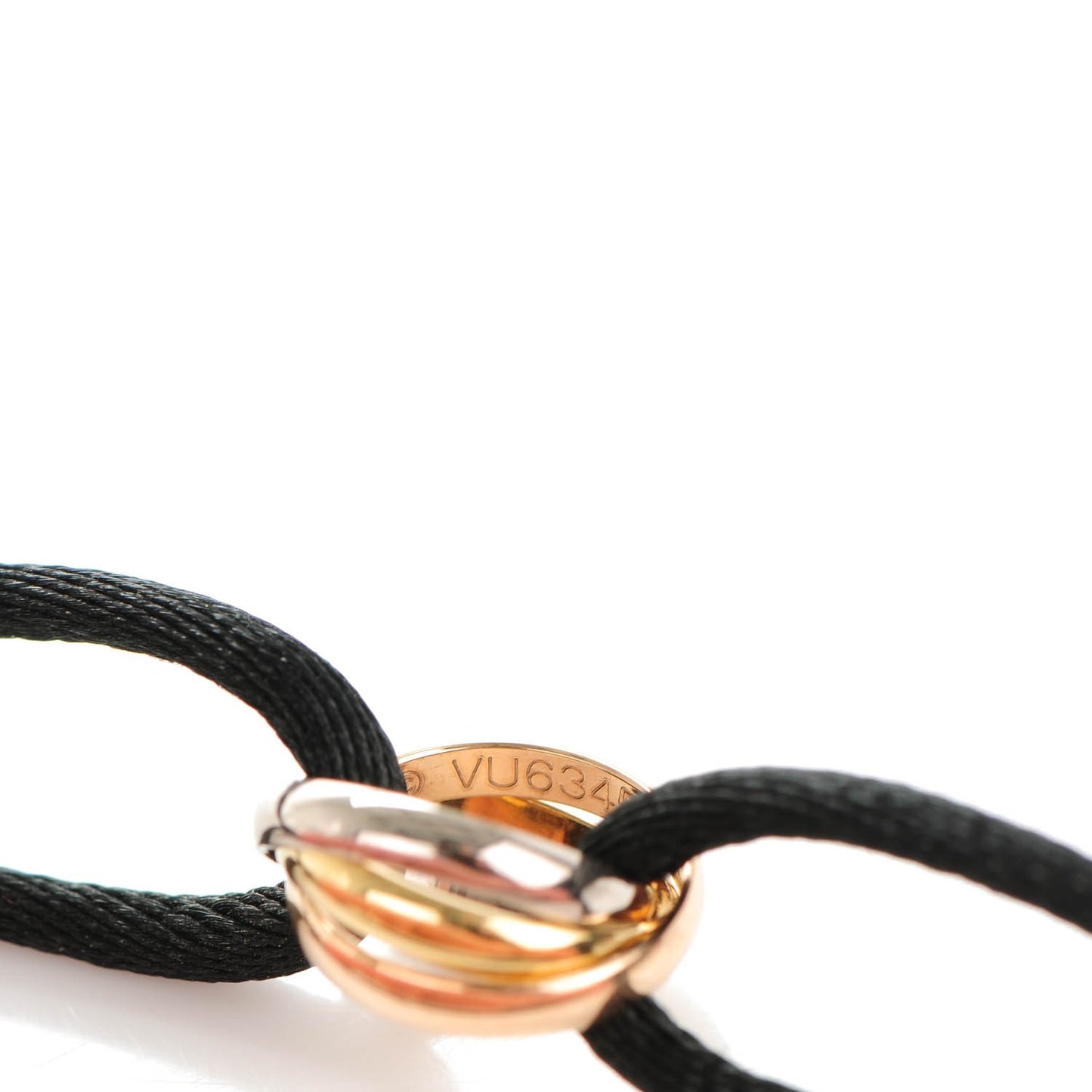 18K Pink Yellow White Gold Trinity Adjustable Cord Bracelet