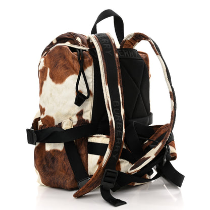 Burberry Nylon Cow Print Logo Print Backpack 2 of 8