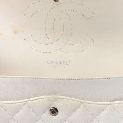 Chanel Caviar Quilted Jumbo Double Flap White 6 of 12