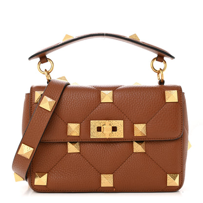 Valentino Garavani Grained Calfskin Medium Roman Stud Shoulder Bag Selleria 1 of 9