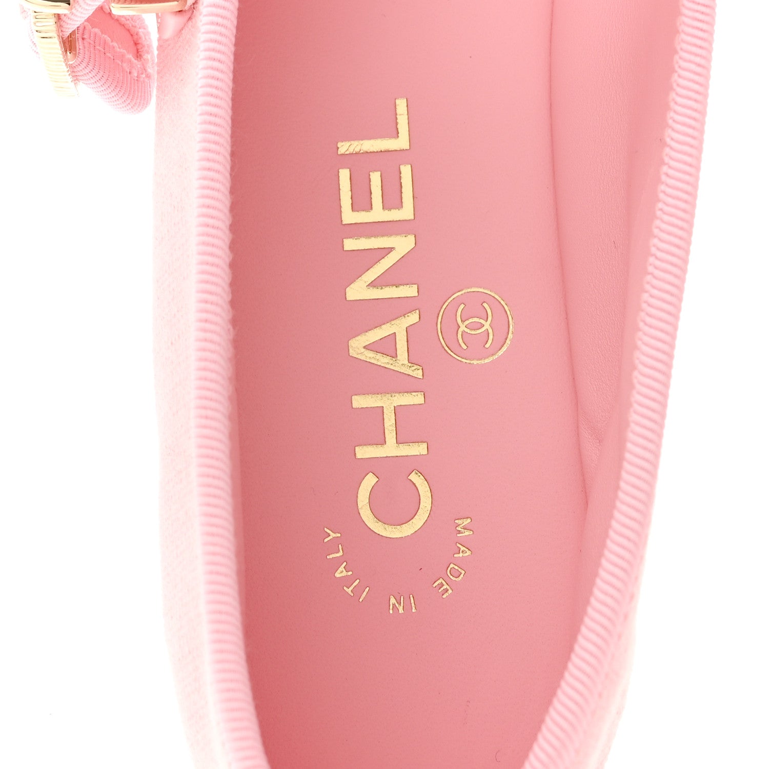 Chanel Fabric Grosgrain Mary Jane Flats 38.5 Light Pink Black 7 of 10