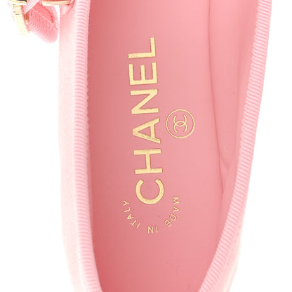 Chanel Fabric Grosgrain Mary Jane Flats 38.5 Light Pink Black 7 of 10