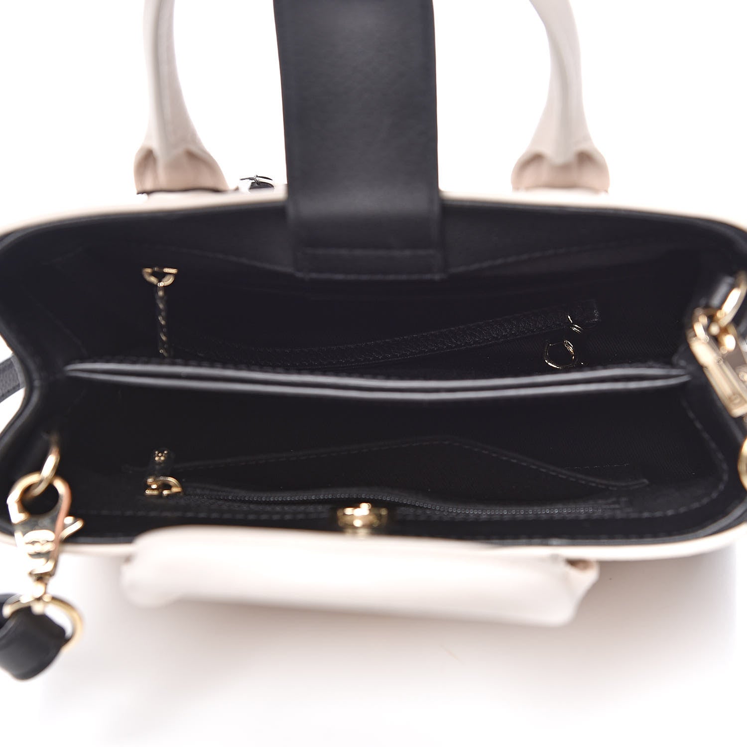 Chanel Grained Calfskin Mini Bi-Color Neo Executive Shopper Tote Beige Black 5 of 12
