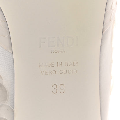 Fendi Sequin Snakeskin Sandals 39 White 6 of 12