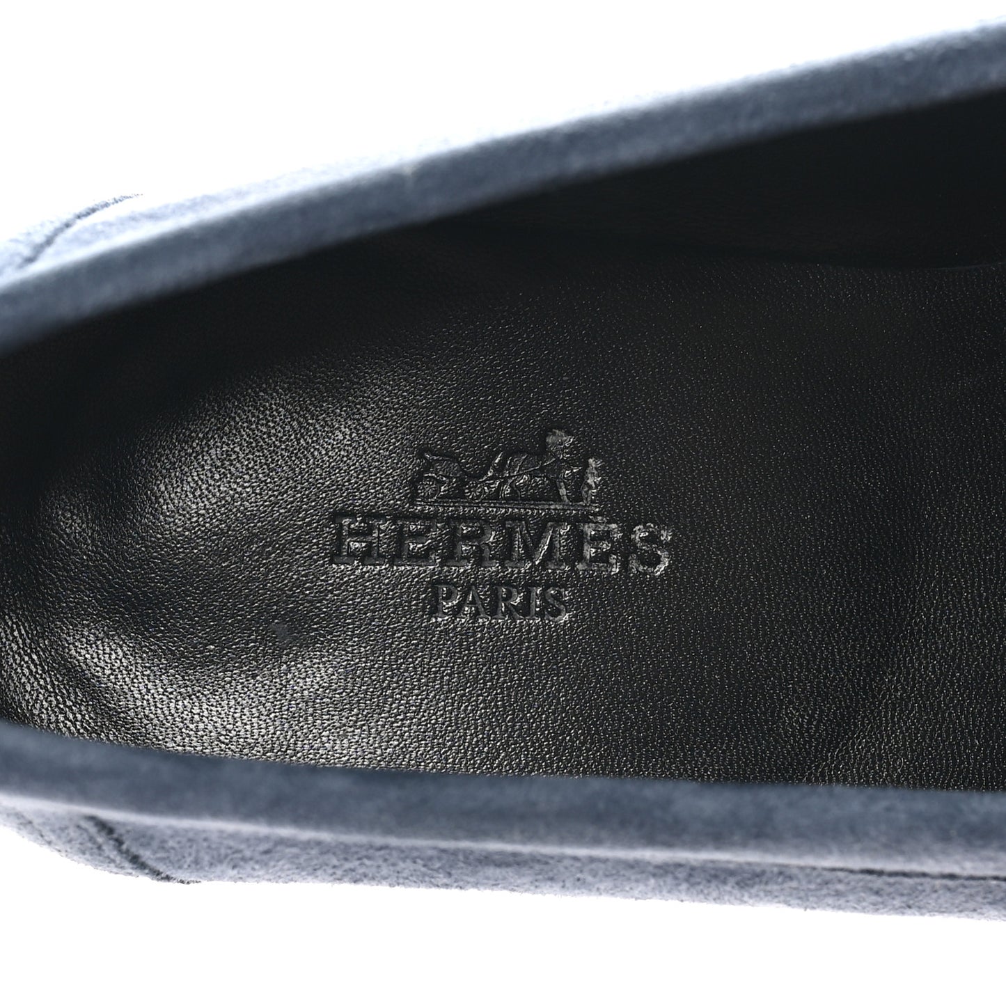 Suede Goatskin Womens Royal Loafers 35.5 Bleu Celeste