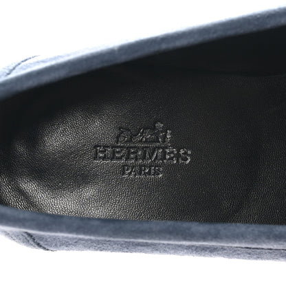 Hermes Suede Goatskin Womens Royal Loafers 35.5 Bleu Celeste 8 of 10