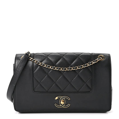 Chanel Sheepskin Quilted Small Vintage Mademoiselle Flap Black 1 of 10