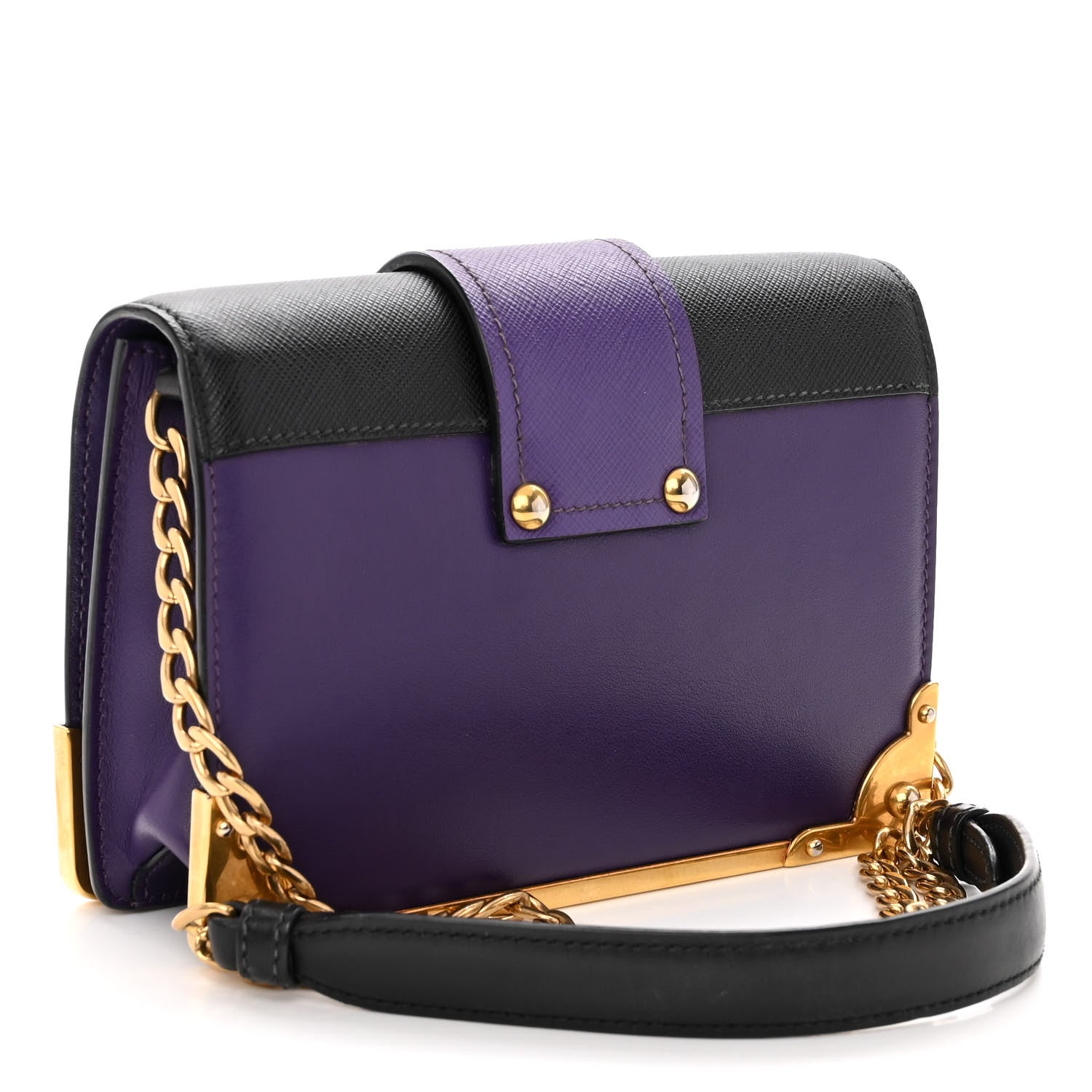 Prada City Calf Saffiano Astrology Cahier Bag Viola Black 3 of 12