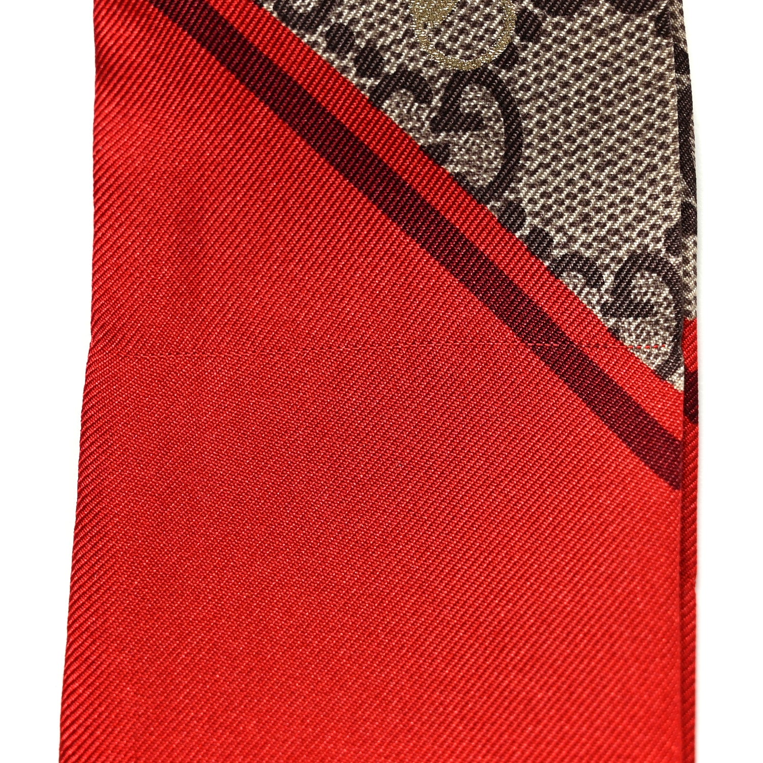 Gucci Silk Twill GG Monogram Gold Horsebity Neck Bow Scarf Flame 5 of 10