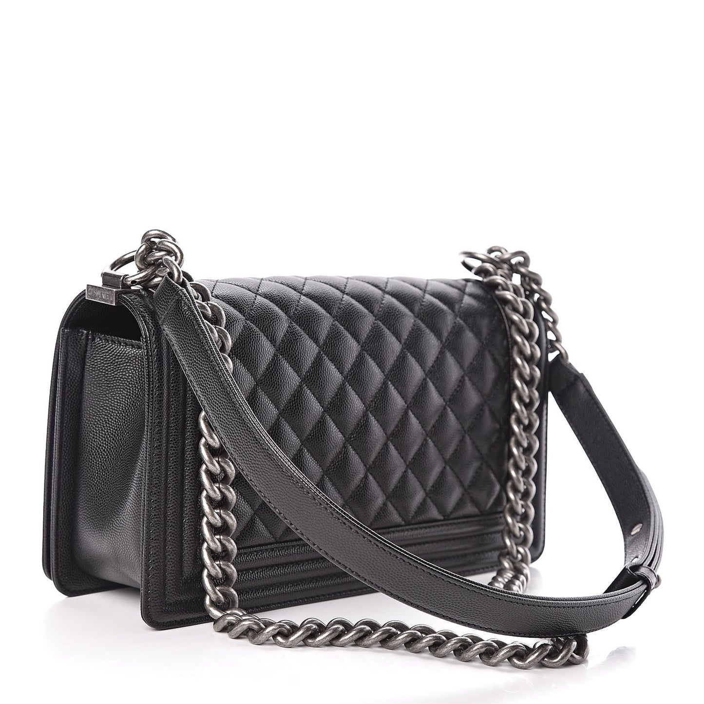 Caviar Quilted Medium Boy Flap Black