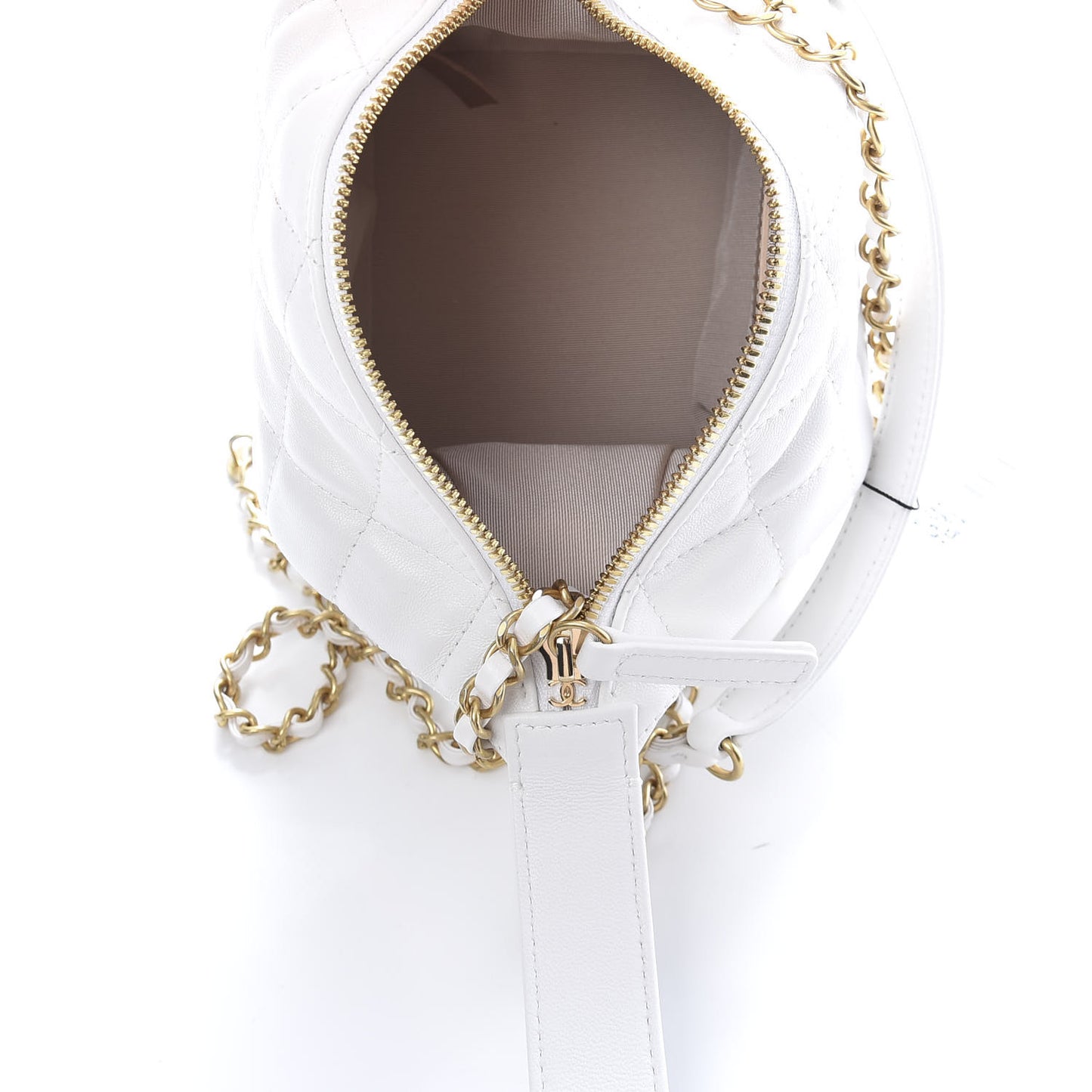 Lambskin Quilted Small Hobo White