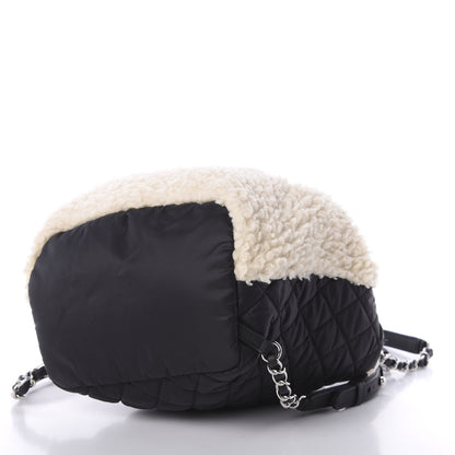 Chanel Wool Nylon Quilted Coco Neige Backpack Black Ecru 9 of 10