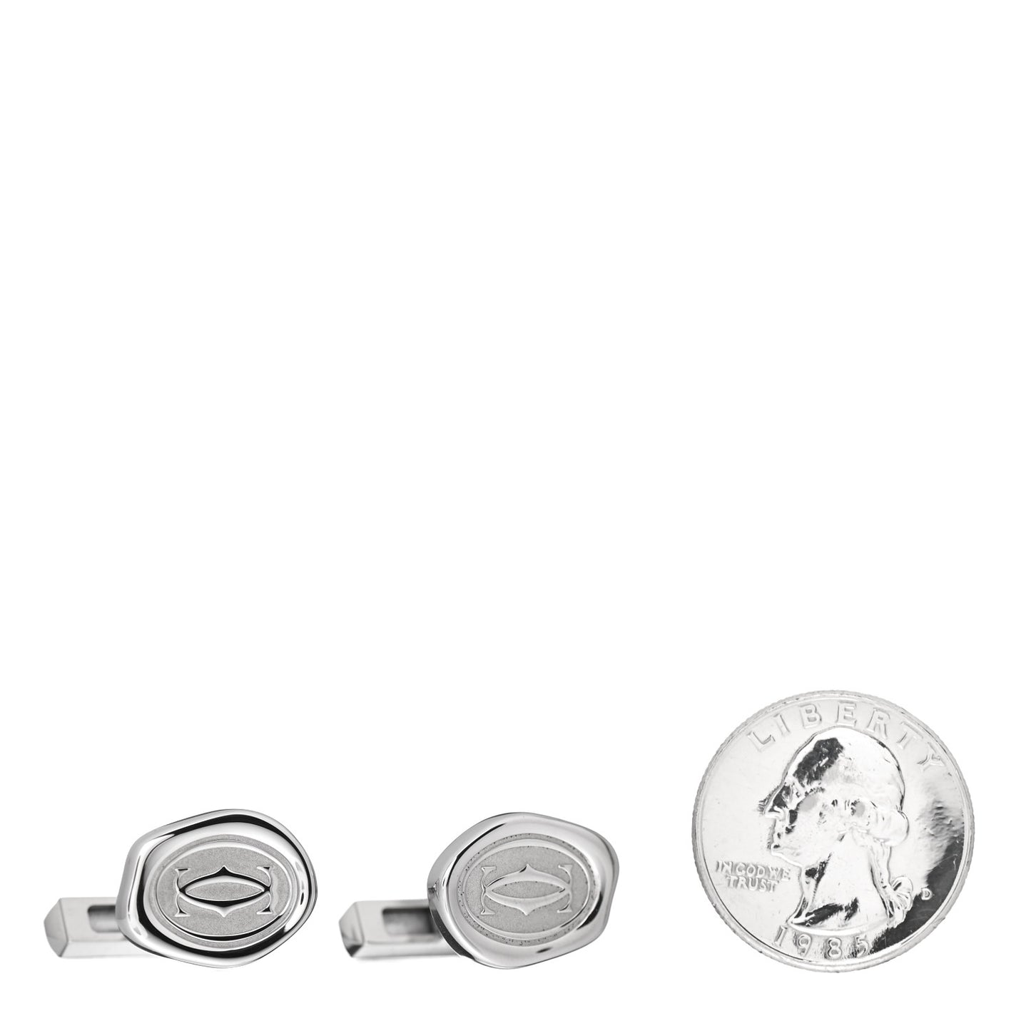 Sterling Silver Palladium Finish Wax Seal Motif Cufflinks