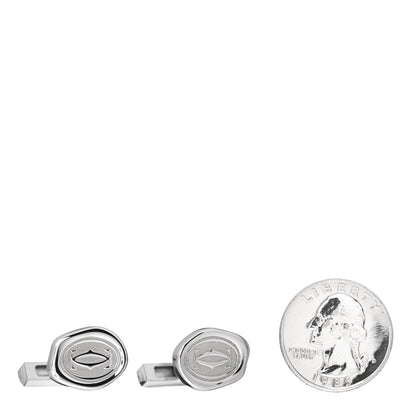 Cartier Sterling Silver Palladium Finish Wax Seal Motif Cufflinks 2 of 5