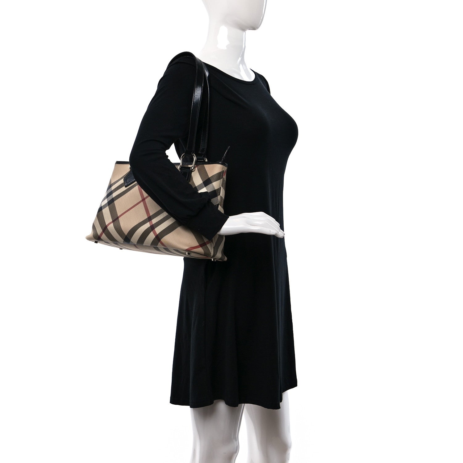 Burberry Supernova Check Small Nickie Tote Black 2 of 9
