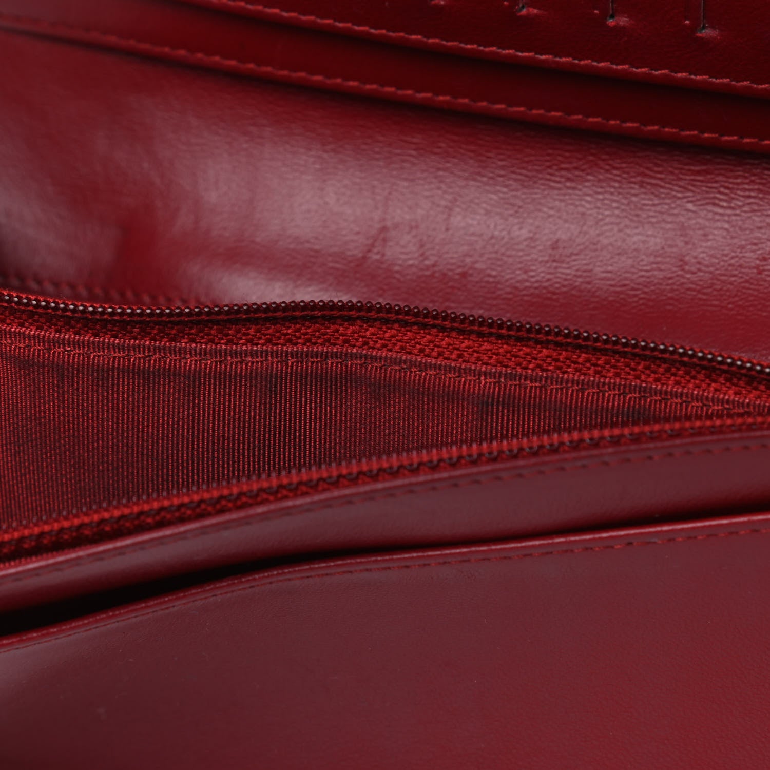 Chanel Lambskin Quilted Yen Wallet Red 6 of 12
