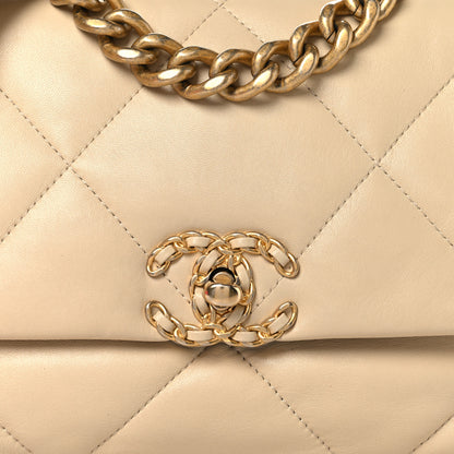 Chanel Lambskin Quilted Medium Chanel 19 Flap Beige 8 of 10