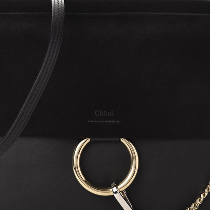 Chloe Suede Calfskin Medium Faye Shoulder Bag Black 11 of 11