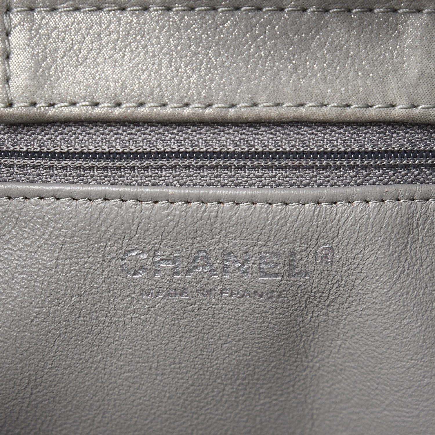 Chanel Iridescent Calfskin CC North South Large Shopping Tote Silver 6 of 12