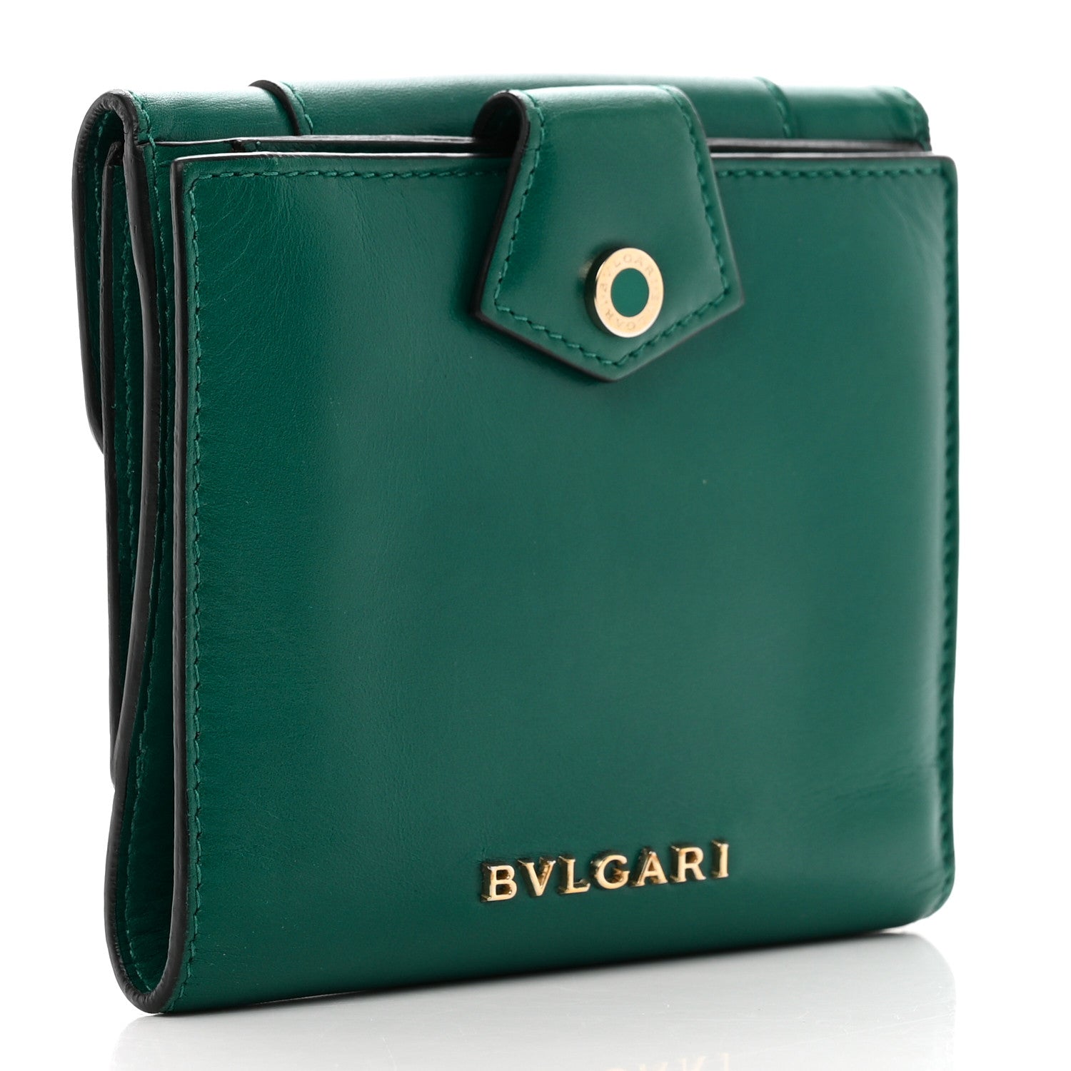 Bulgari Calfskin Serpenti Forever Wallet Emerald Green 3 of 9