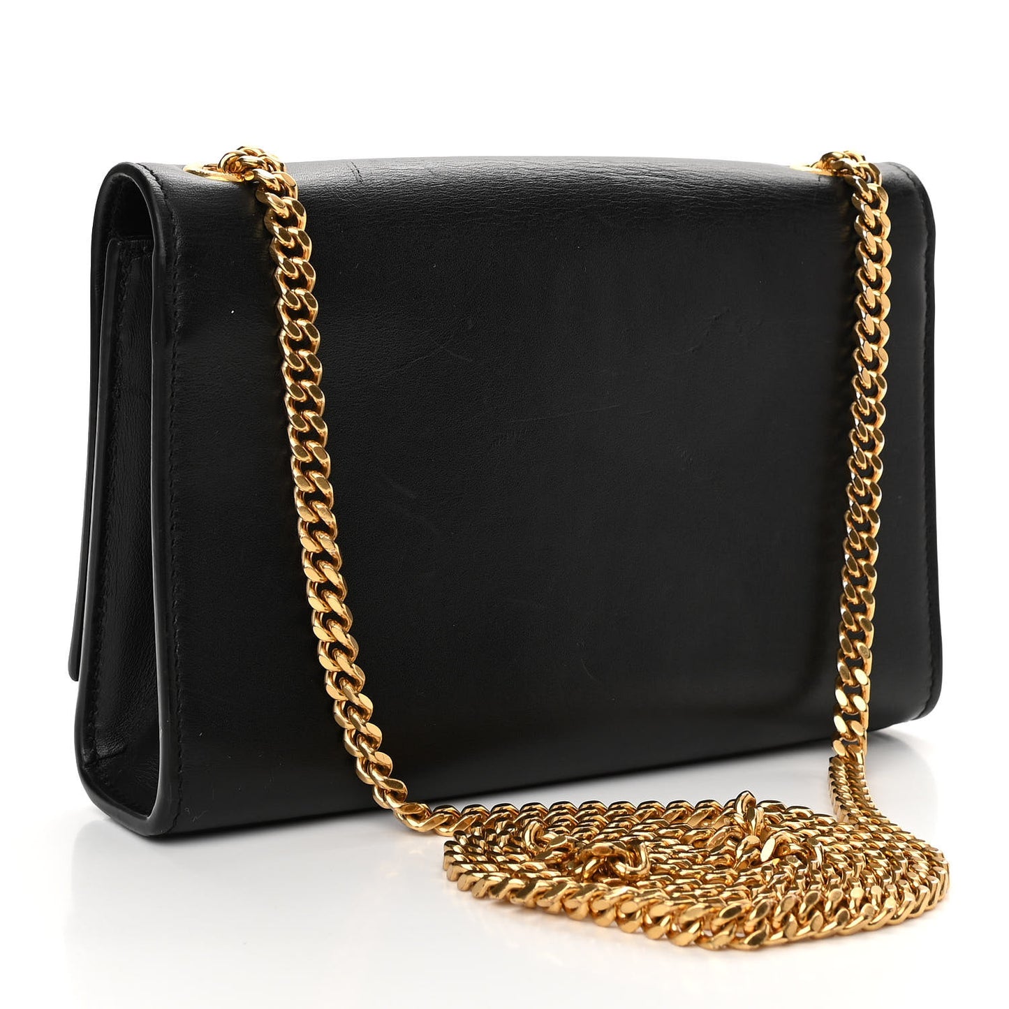 Smooth Calfskin Small Classic Monogram Kate Tassel Satchel Black