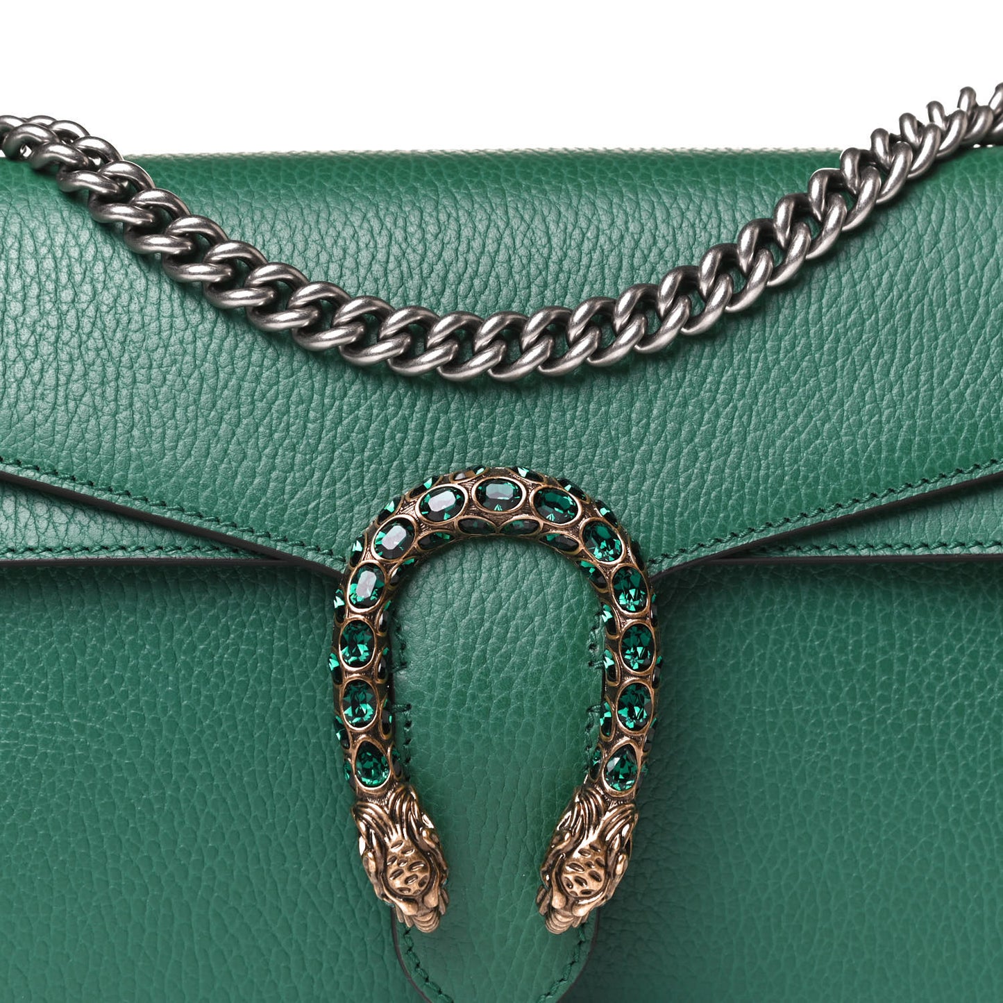 Pebbled Calfskin Small Dionysus Shoulder Bag Emerald