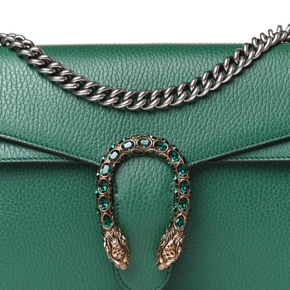 Gucci Pebbled Calfskin Small Dionysus Shoulder Bag Emerald 9 of 14