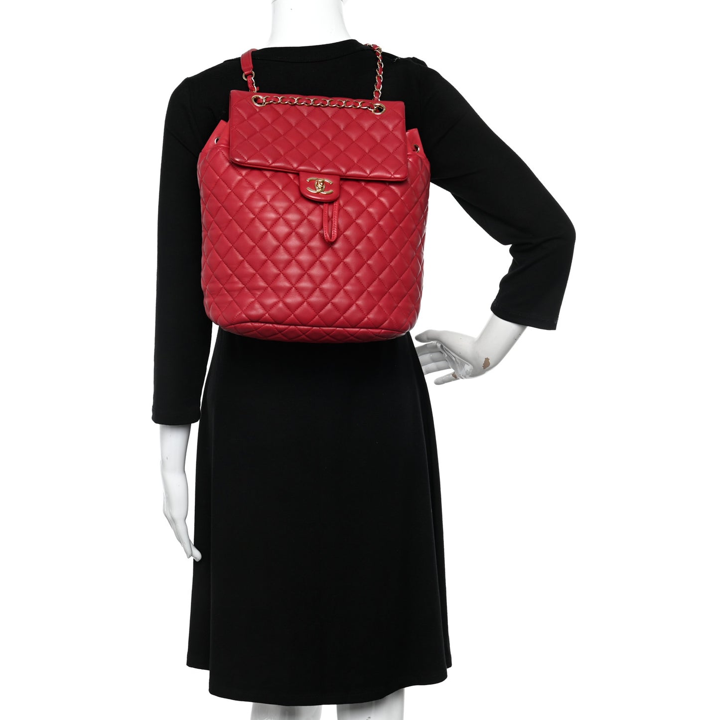 Lambskin Quilted Large Urban Spirit Backpack Red