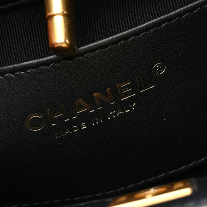 Chanel Shiny Lambskin Pearl Small Shopping Bag Black 6 of 10