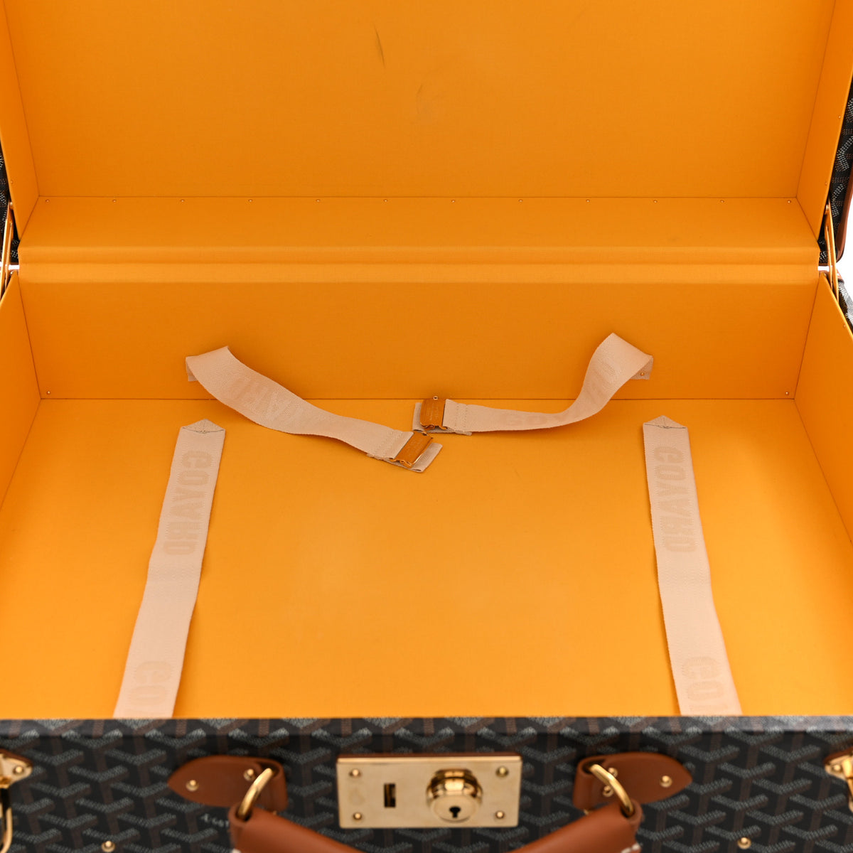 Goyard Goyardine Grand Hotel Trunk 55 Black Tan 4 of 11