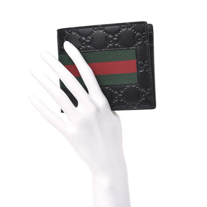Gucci Guccissima Signature Web New Web Bi-Fold ID Wallet Black 2 of 8