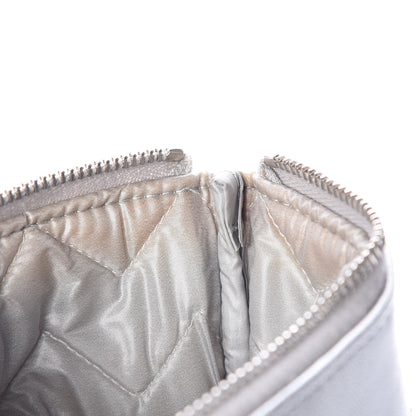 Chanel Metallic Sheepskin Chevron Quilted Small Vintage Mademoiselle Cosmetic Case Silver 11 of 12