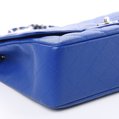 Chanel Caviar Quilted Jumbo Single Flap Blue 9 of 10