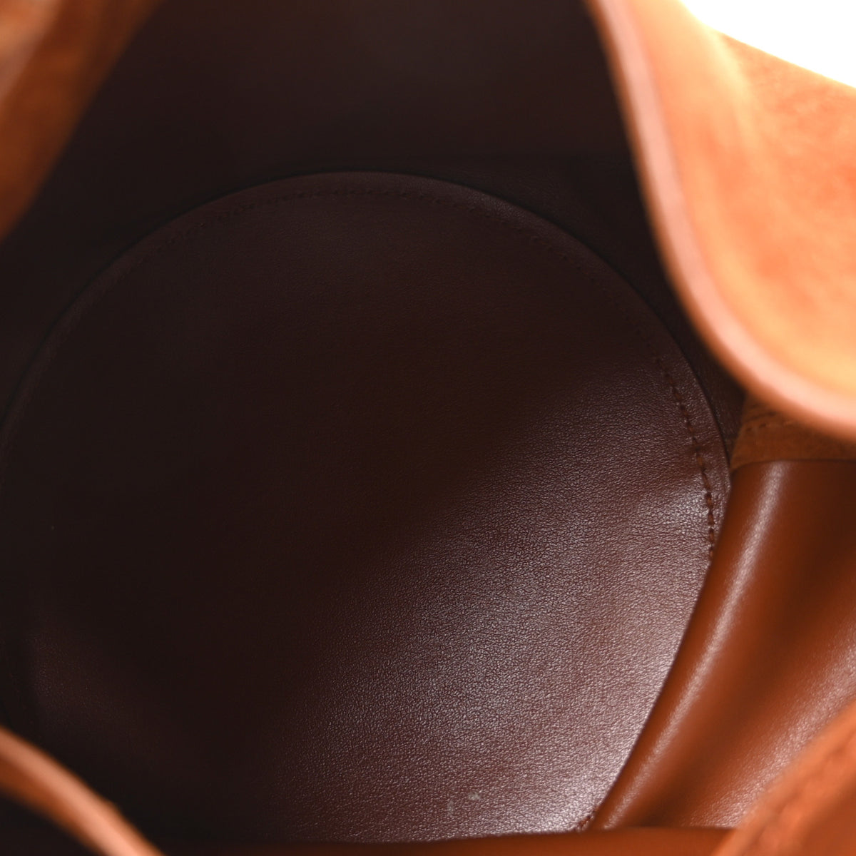 Suede Calfskin Mini Lotus Tote Caramel