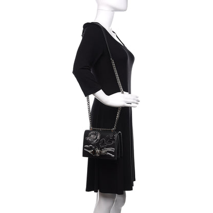 Alexander McQueen Calfskin Embroidered Knuckle Crossbody Black 2 of 10