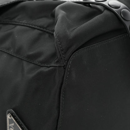 Prada Nylon New Vela Monochrome Studded Backpack Black 8 of 13