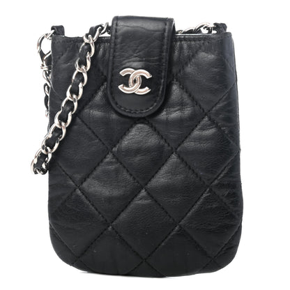 Chanel Lambskin Quilted Phone Case Black 1 of 4
