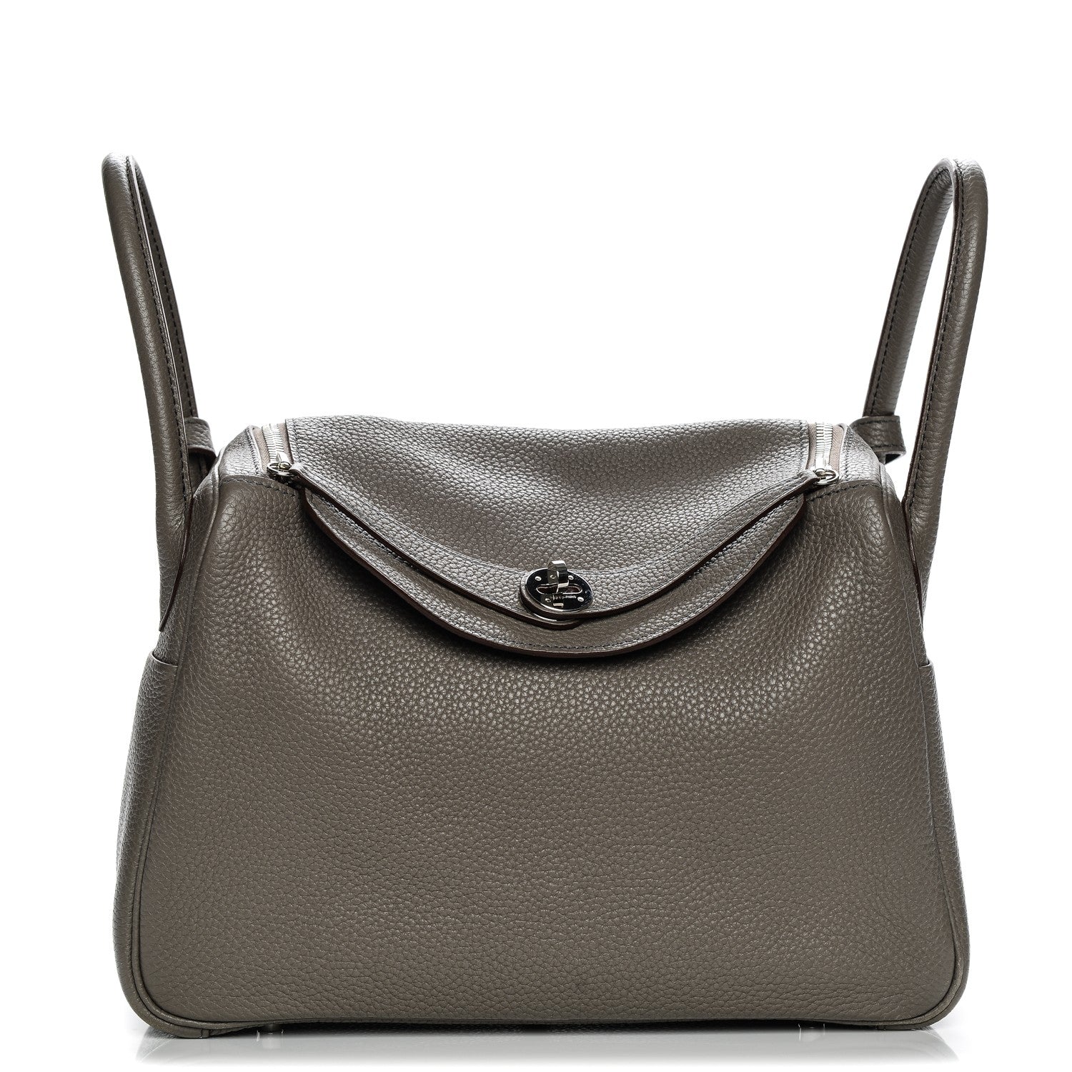 Hermes Taurillon Clemence Lindy 30 Etain Bleu Indigo 1 of 11