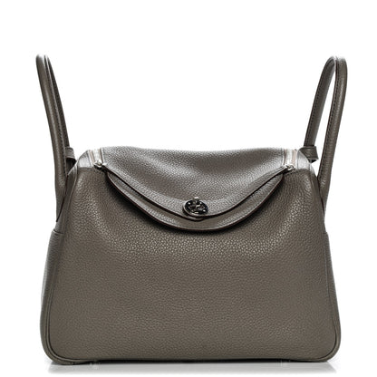 Hermes Taurillon Clemence Lindy 30 Etain Bleu Indigo 1 of 11