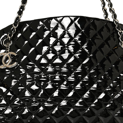 Chanel Patent Quilted Maxi Just Mademoiselle Bowling Bag Black 8 of 11