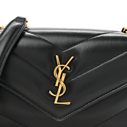 Saint Laurent Lambskin Chevron Quilted Mini Loulou Black 9 of 11