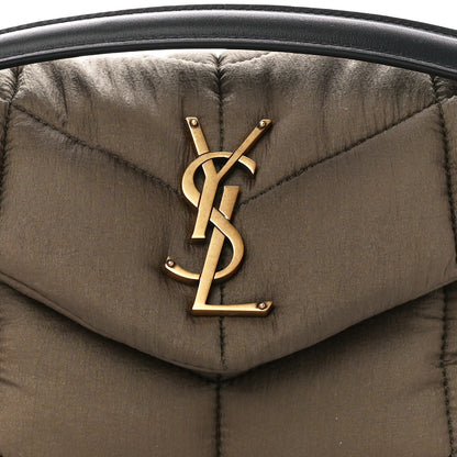 Saint Laurent Canvas Quilted Small Loulou Puffer Monogram Chain Satchel Military Green 8 of 10