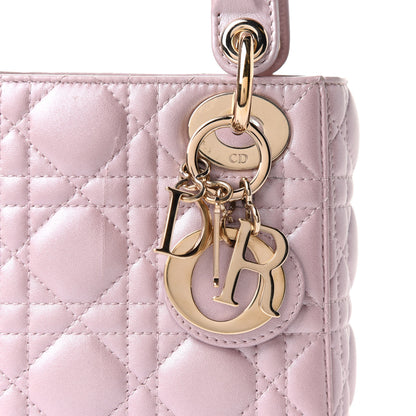 Christian Dior Metallic Lambskin Cannage Mini Lady Dior Lotus 12 of 12
