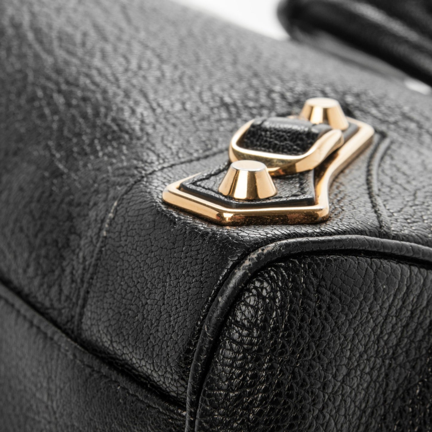 Chevre Gold Metallic Edge Hardware Velo Black