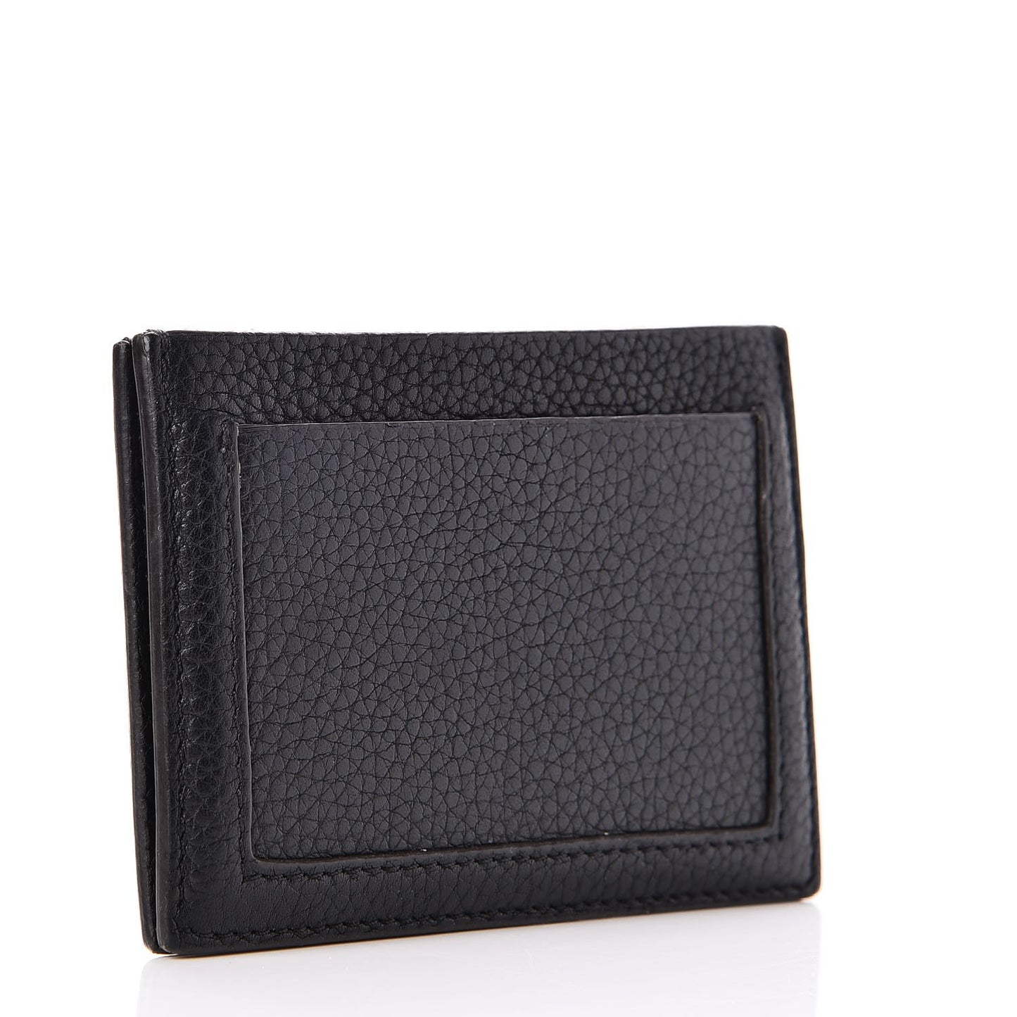 Drummed Calfskin Gusset Card Holder Black