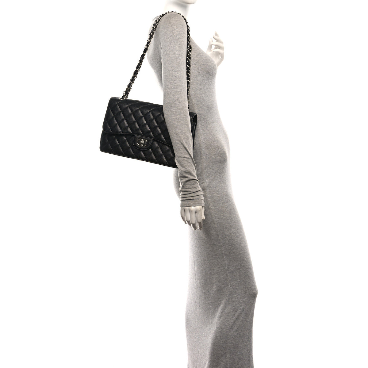 Chanel Caviar Quilted Jumbo Double Flap Black 2 of 10