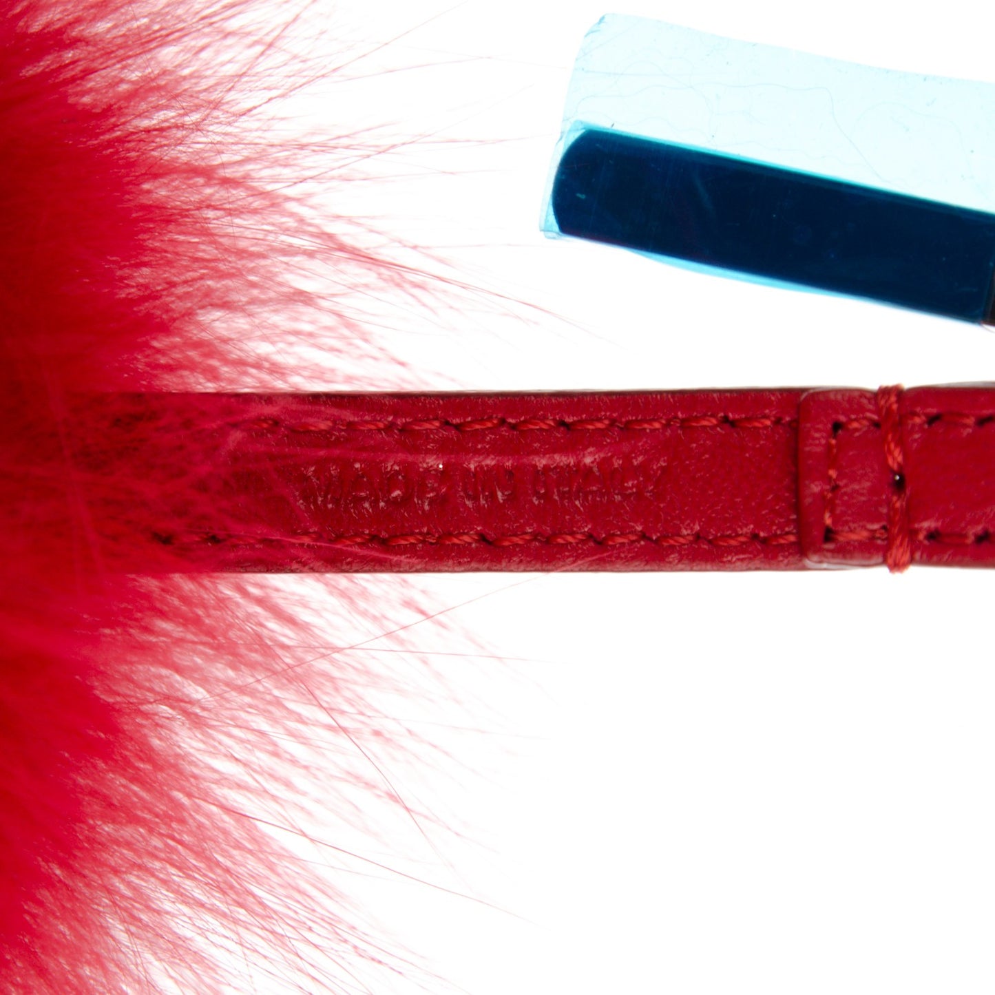 Fox Fur Shiny Nappa Bi-Color A ABCharm Bag Charm Rosso Chiaro Moro Strawberry