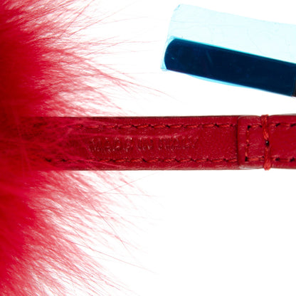 Fendi Fox Fur Shiny Nappa Bi-Color A ABCharm Bag Charm Rosso Chiaro Moro Strawberry 4 of 5