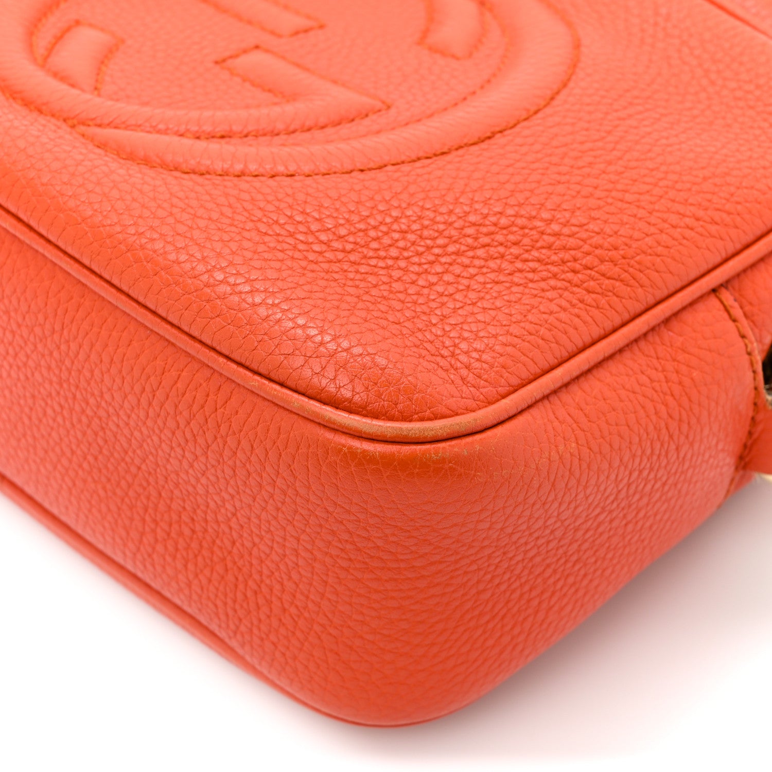 Gucci Pebbled Calfskin Small Soho Disco Bag Sun Orange 9 of 16