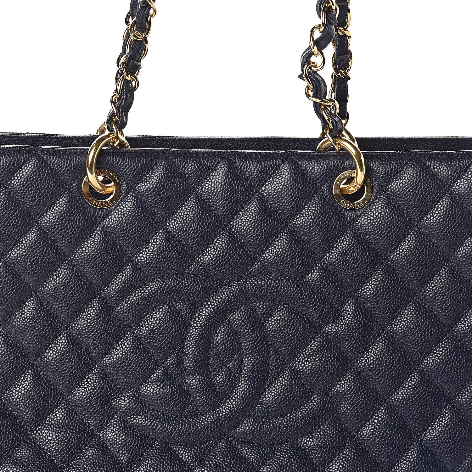 Chanel Caviar Quilted XL Grand Shopping Tote GST Blue 9 of 11